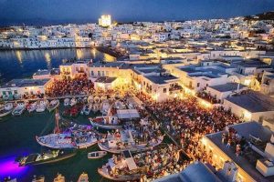 Nightlife scene in Naoussa Paros